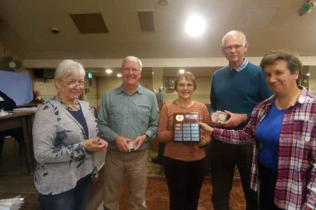 Beah Hanks, Bob and Karen Thompson, Joe Ecob and Teresa Angrave presenting the shield and medals PHOTO: Supplied