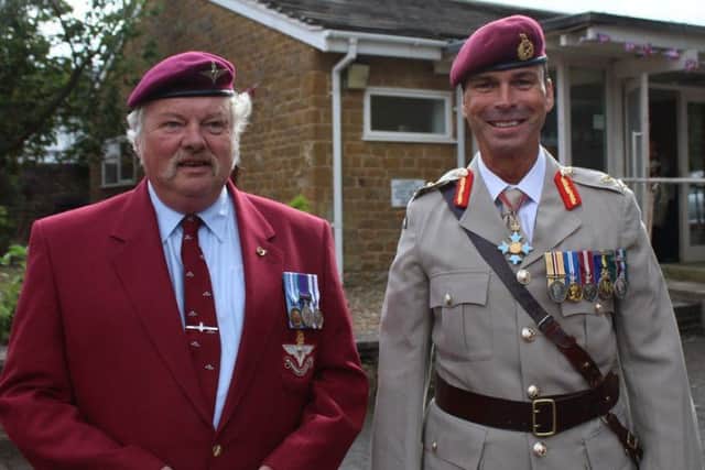 Maj Gen Ranald Munro (right) who took the salute at this year's Somerby parade for the 10th Battalion, The Parachute Regiment, earlier this month.PHOTO MELANIE DAVIES EMN-180924-125824001