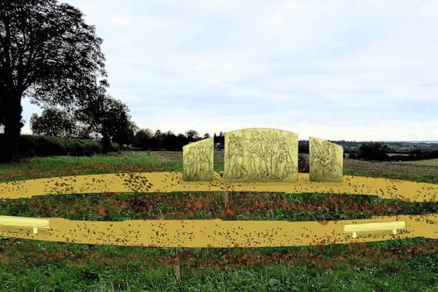 A mock-up of how the planned commemorative sculpture for the 10th Battalion, The Parachute Regiment, will look like outside Burrough Court, if planning approval is given EMN-180924-134222001