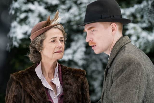 Charlotte Rampling as Angela Ayres and Domhnall Gleeson as Dr Faraday PHOTO: PA Photo/Pathe Film Distribution/Nicola Dove