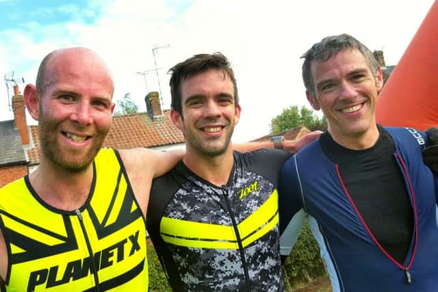 Marshall with runner-up Matthew Kingston-Lee (right) and third-placed Richard Marshall (left) EMN-180927-104134002