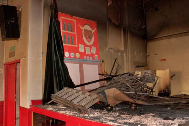 Some of the fire damage inside Hose village hall, which is likely to see it being closed for six months EMN-180110-110951001