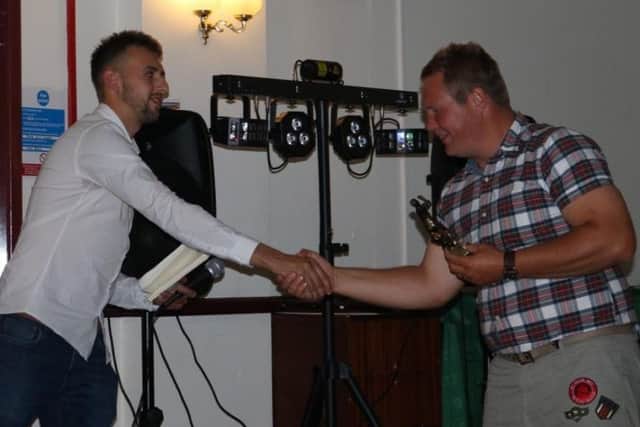 Firswt XI Bowler of the Year Carel Fourie (right) with captain Mike Roberts EMN-180310-153816002