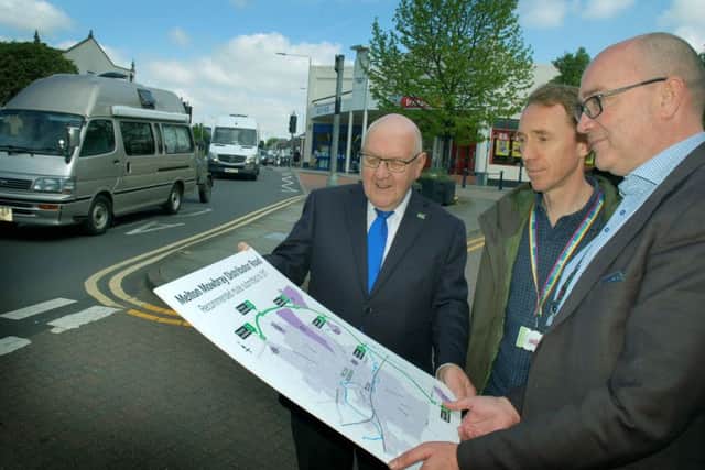 County councillor Byron Rhodes examines the proposed route for the MMDR with County Hall colleagues Ian Vears and Andy Jackson EMN-180310-170010001