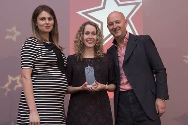 Awards co-presenter, Ellie Taylor, Nikki Bull, elvoir Brand & Marketing Manager and Adam Leyland, Editor of The Grocer.