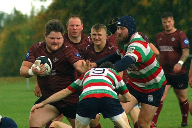 Kieran Stone looks to punch a hole in the Lutterworth defence EMN-180910-115707002