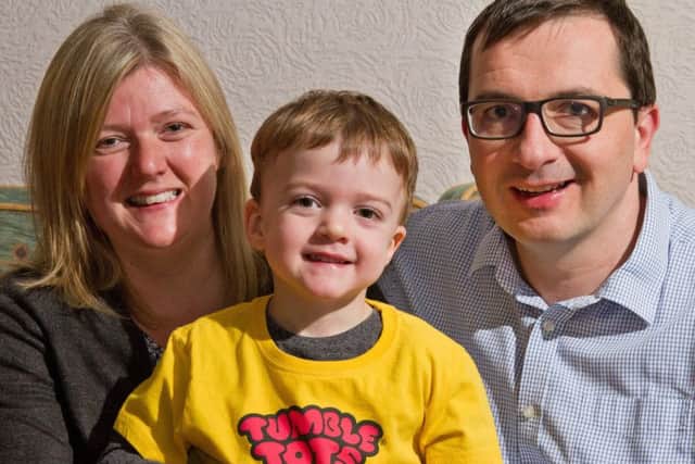 James and Helen Lowe with son Nathaniel, who have been left disappointed by the ending of Tumble Tots sessions in Melton EMN-181010-115053001
