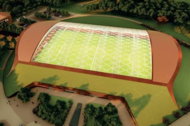An artist's impression of the proposed new indoor pitch at Leicester City FC's planned new training ground near Seagrave EMN-181210-094226001