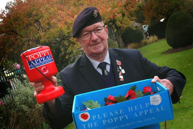 Malcolm 'Jock' Bryson launches the Melton Poppy Appeal on behalf of rhe town branch of the Royal British Legion EMN-181029-112227001