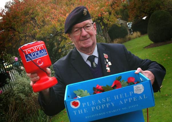 Malcolm 'Jock' Bryson launches the Melton Poppy Appeal on behalf of rhe town branch of the Royal British Legion EMN-181029-112227001