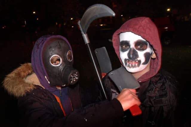 Josh Ives-Phipps and Xander Swindells get in the Halloween mood PHOTO: Tim Williams