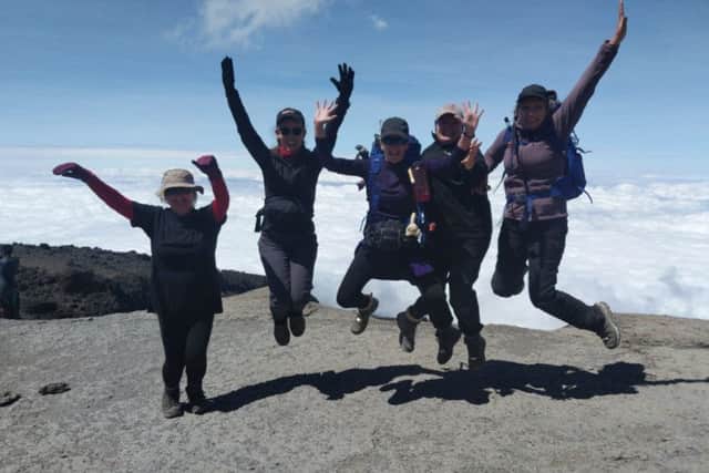 Blister sisters on their Mount Kilimanjaro climb (left to right): Mandy Ryan, Leanne Cole, Kathleen Lancaster, Claire Halford and Amanda Carter PHOTO: Supplied