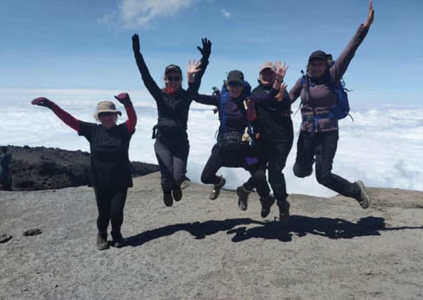 Blister sisters on their Mount Kilimanjaro climb (left to right): Mandy Ryan, Leanne Cole, Kathleen Lancaster, Claire Halford and Amanda Carter PHOTO: Supplied