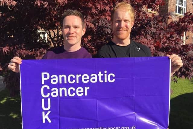 Seb and Calum Walker, who are running the London Marathon for Pancreatic Cancer UK in memory of their late father EMN-180511-155201001