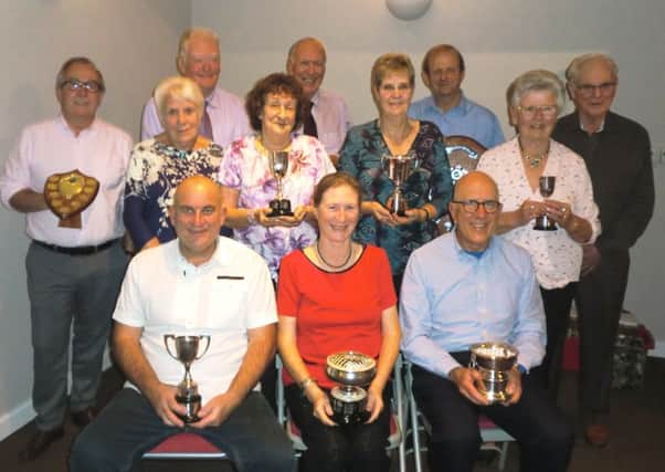 Belvoir Vale prizewinners, from left, seated  Richard Warrener, Penny Carlton, Colin Macnab; standing  John Shaw, Daphne Birch, Brian Birch, Viv Pugh, Geoff Harrop, Sue Britton, David Carlton, Josie Exton, Gordon Crooke. EMN-180811-092625002