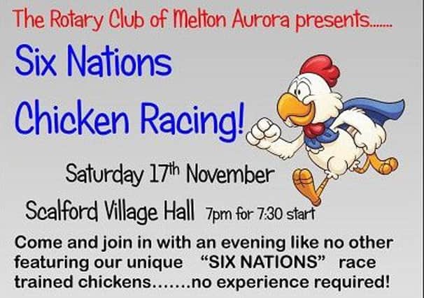 The Rotary Club of Melton Aurora presents Six Nations Chicken Racing PHOTO: Supplied