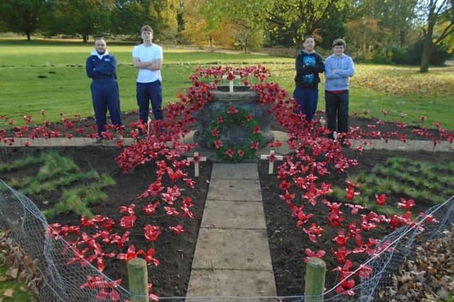 Poppy cross makers - Josh Booth, Connor Walker, Michael Howard and Joe Newcombe PHOTO: Supplied