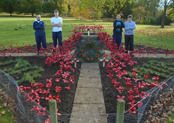 Poppy cross makers - Josh Booth, Connor Walker, Michael Howard and Joe Newcombe PHOTO: Supplied