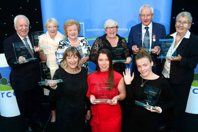 Rural Achievement Awards 2018 winners group (left to right): Stewart Shepherd (Hospice Hope), Jan Warren (Rutland Neighbourhood Watch), Jennifer, Lady Gretton (RCC president), Helen Smith (St HelensCommunity Heritage Centre), Jim Houghton (Sport in Desford), Brenda Palmer (Langham Neighbourhood Plan), (front - left to right): Jan Leivers (Hathern Community Library), Linzie Maycock (Shepherd and Maycock), Kristiana Groza (The Hero Project CIC) PHOTO: Lionel Heap