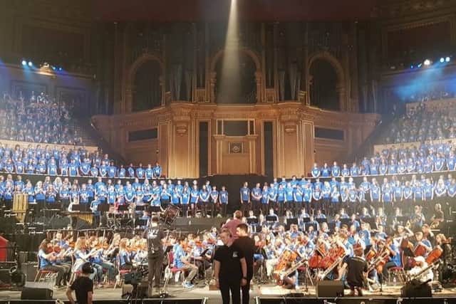 Schoolchildren from Melton, Gaddesby and Syston perform at a youth proms concert at the Royal Albert Hall in London EMN-180911-101145001