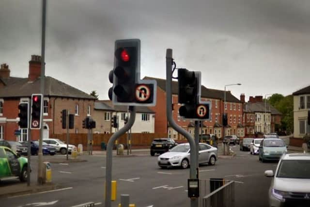 The junction of Wilton Road with Asfordby Road, Nottingham Road and Park Road in Melton EMN-181211-144443001