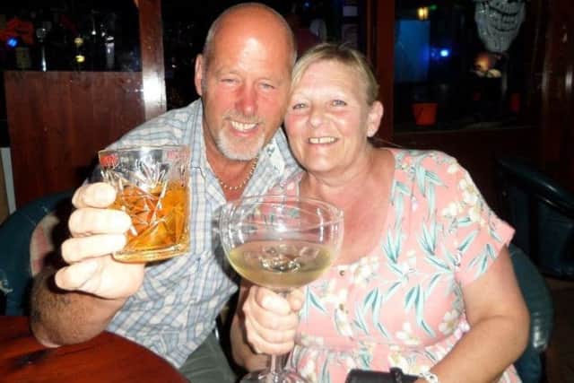 Julie Jamson with husband Trevor, who has been devastated by her death on a family holiday in Tenerife EMN-181113-152652001