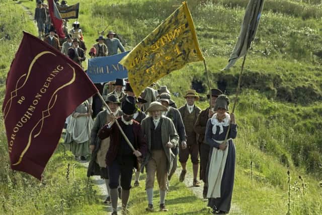 People march to St Peter's Field in Manchester PHOTO: PA Photo/Amazon Studios/Entertainment One/Simon Mein