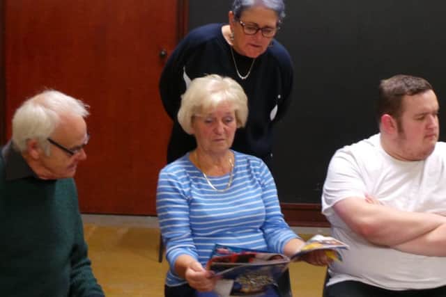 A rehearsal of Albert showing Paul Puttnam (Albert), Dorothy Surtees (Sandra), Erika Notman (Gwendoline) and Russell Webster (Robert) PHOTO: Supplied