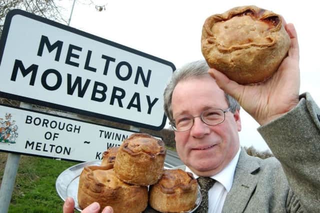 Matthew O'Callaghan with some of Melton's famous pork pies EMN-181120-150445001