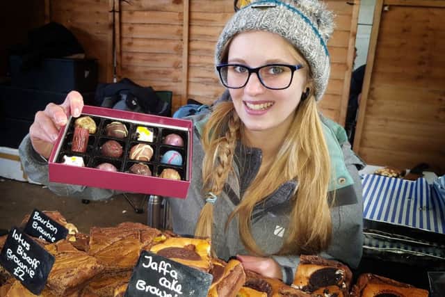 Amy Lewis shows off some goodies from Jack Lewis chocolates at ChocFest in Melton in 2016
PHOTO: Tim Williams EMN-181120-150455001