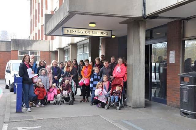 The start of fundraising walk for a premature babies charity, outside the neo-natal unit at Leicester Royal Infirmary EMN-181121-171713001