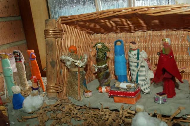 A traditional nativity scene made from clothes pegs PHOTO: Tim Williams