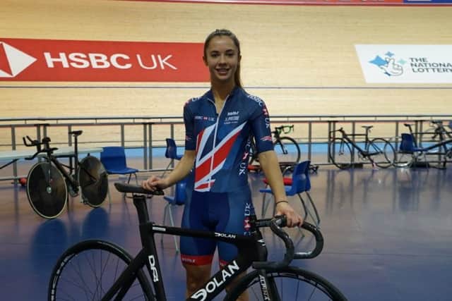Georgia Holt at her new second home - the National Cycling Centre in Manchester EMN-181128-135420002