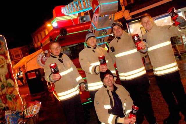 Melton's firefighters and Trumpton in the Market Place PHOTO: Tim Williams