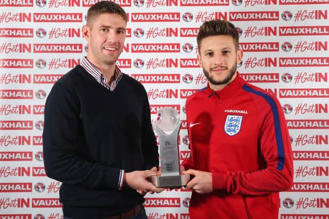 Lee Mann was chosen to present Adam Lallana with the England Player of the Year award in January 2017 Photo by Alex Livesey - The FA/The FA via Getty Images) EMN-181218-171654002