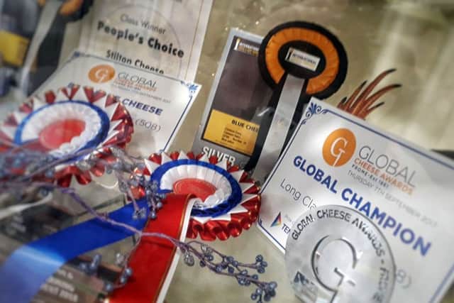 Rosettes for Long Clawson Dairy's award-winning cheeses EMN-181218-180242001