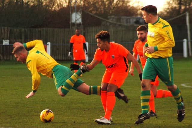 Michael Stevenson and Ian Bitmead (right) in the thick of the action against Blackstones EMN-181223-145327002