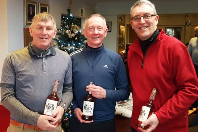 Christmas competition winners, from left JP O'Reilly, Steve Brown and Chris Radford (also organiser) EMN-181219-151958002