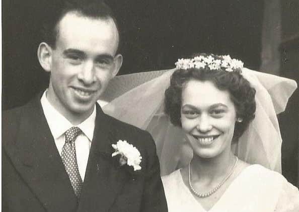David and Ceris Turbayne on their wedding day in Melton in 1958 EMN-181220-122809001
