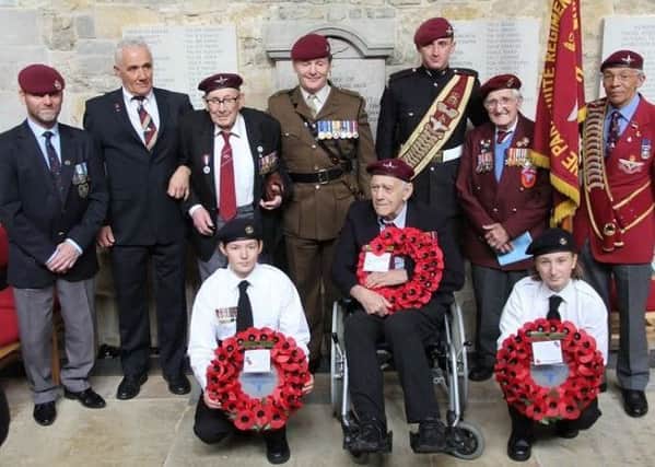 The late Dennis Collier pictured (third from left on back row) at this year's parachute battalion reunion at Melton in October EMN-181221-140203001