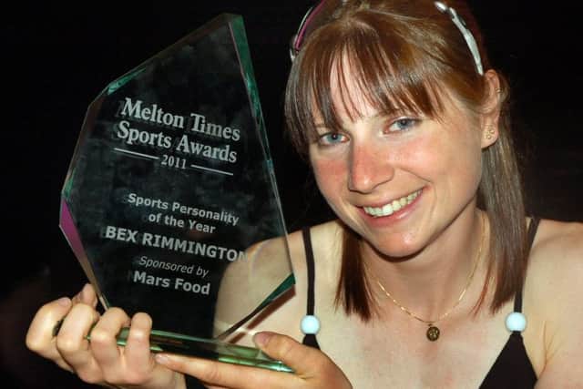 Bex Rimmington winning the Melton Times sports personality of the year award in 2011 EMN-181221-112127002