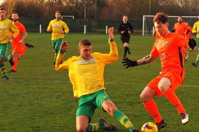Ross Dunlop makes a sliding challenge as Blackstones press again EMN-181223-145338002