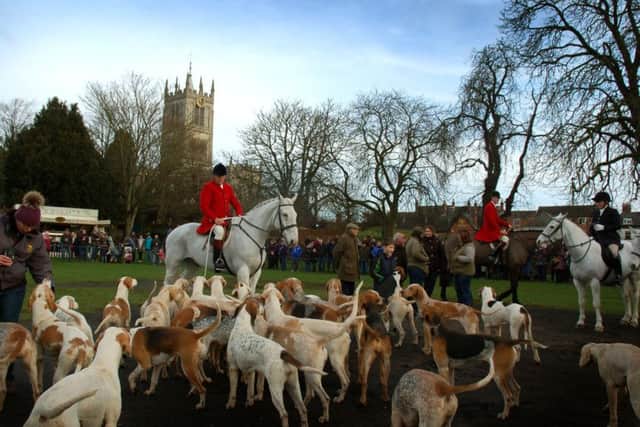 Members of the Quorn Hunt meeting in Melton's Play Close on New Year's Day a year ago EMN-181231-112503001