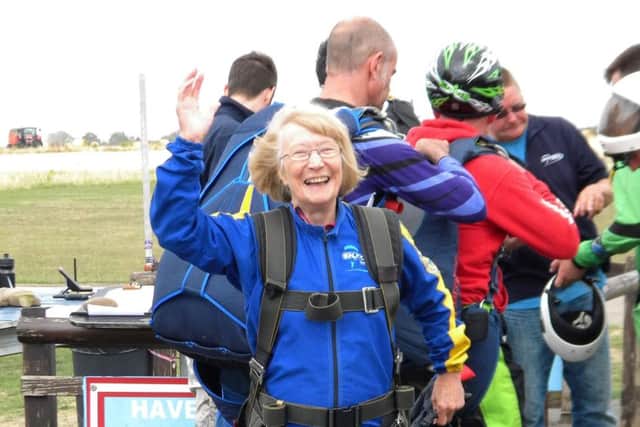 Shirley Garratt, a Melton great-great-grandmother who completed a skydive in aid of The Air Ambulance Service EMN-181231-150015001