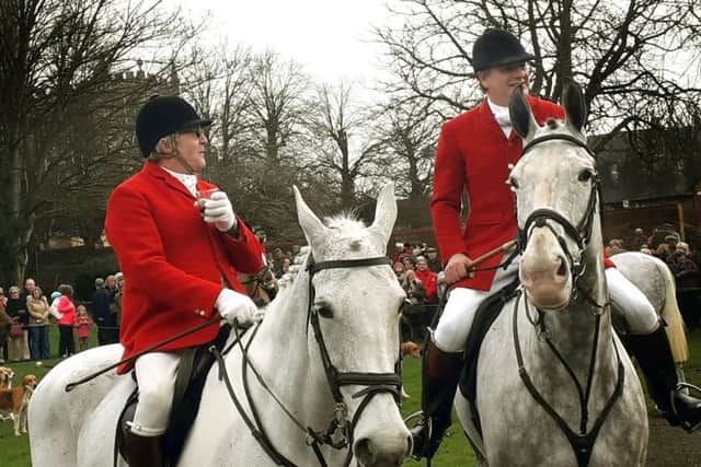 Members of the Belvoir Hunt at Tuesday's annual New Year hunt meet in Melton EMN-190201-093010001