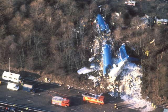 File photo dated Jan 1989 of a Belfast-bound British Midland Boeing 737 which crashed on an embankment of the M1 at Kegworth, on the approach to East Midlands airport, after suffering engine trouble on the night of January 8, 1989. PRESS ASSOCIATION Photo. Issue date: Tuesday January 8, 2019. Thirty years on, a memorial service is to be held later Tuesday to remember the 47 people who died. See PA story MEMORIAL Kegworth. Photo credit should read: Michael Stephens/PA Wire EMN-190801-124308001
