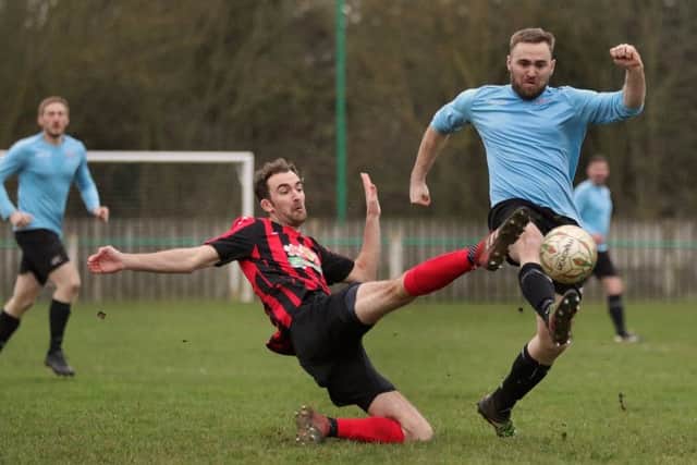 Former Holwell and Melton forward Ash Palfreyman made his Asfordby debut against Saffron PICTURE: Phil James EMN-190901-132611002