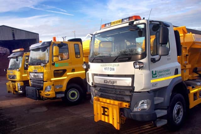 The fleet of gritting lorries at the Melton depot EMN-191101-162945001