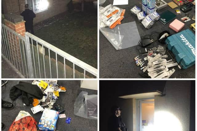 Images from a two-day police enforcement operation in Melton which led to the arrests of eight people and the recovery of many items of stolen property EMN-190115-172916001