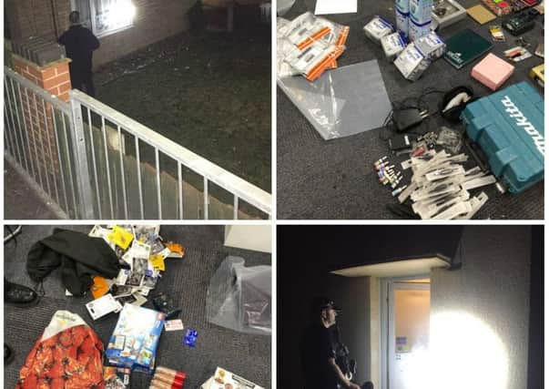 Images from a two-day police enforcement operation in Melton which led to the arrests of eight people and the recovery of many items of stolen property EMN-190115-172916001
